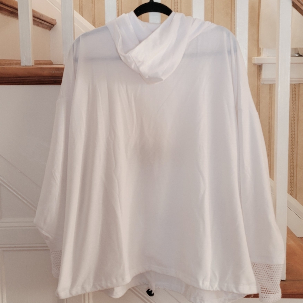 NINE WEST Active Hoodie White Pullover Plus Size 3X - Picture 2 of 6